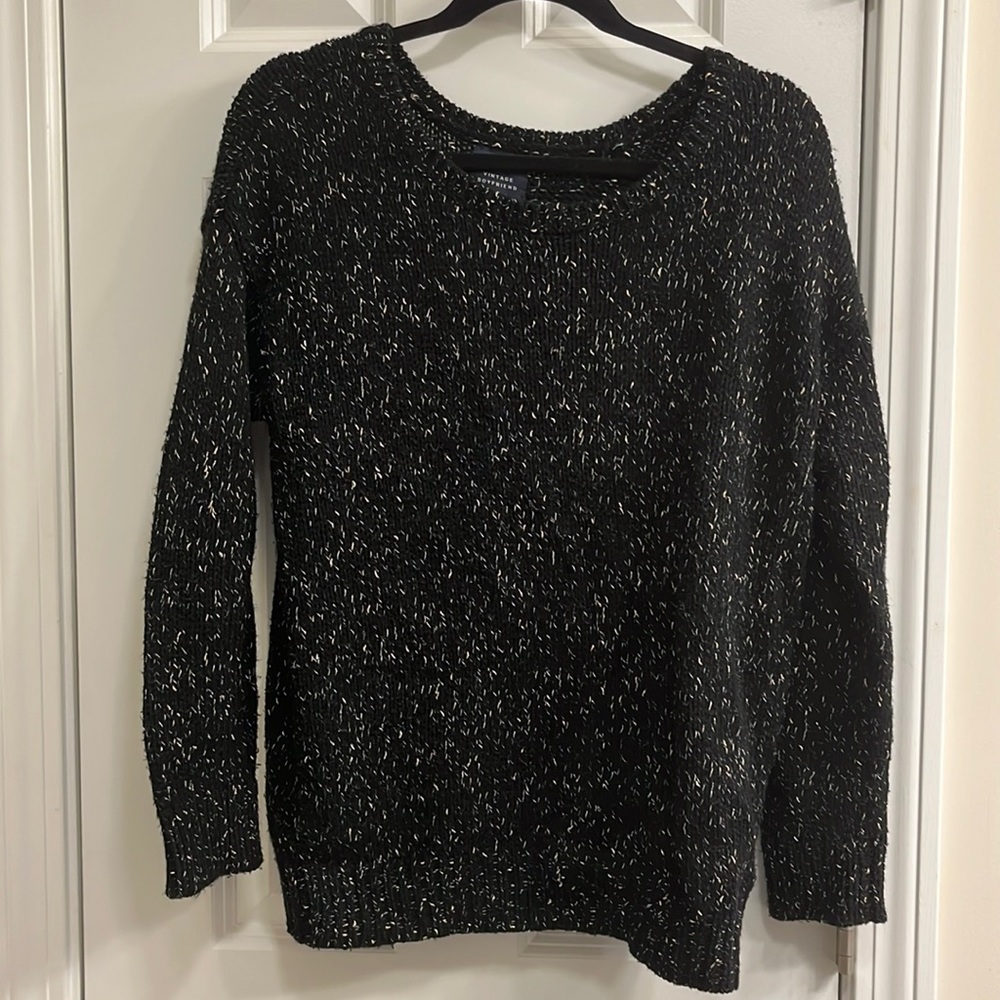 Womens Black American Eagle Vintage Boyfriend Sweater
